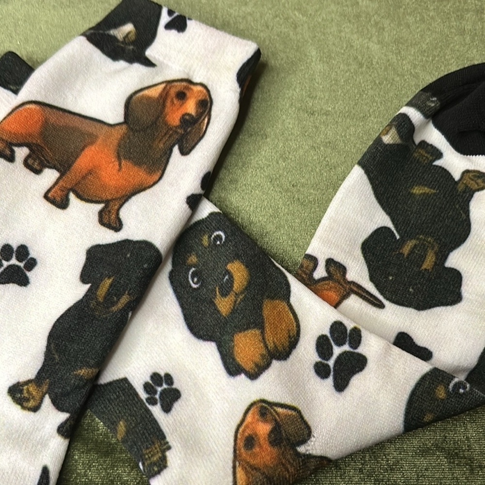 Dachshund Doxie‎ Weiner Sausage Dog Novelty Crew Tube Socks Unisex Men’s Women’s - Picture 11 of 14
